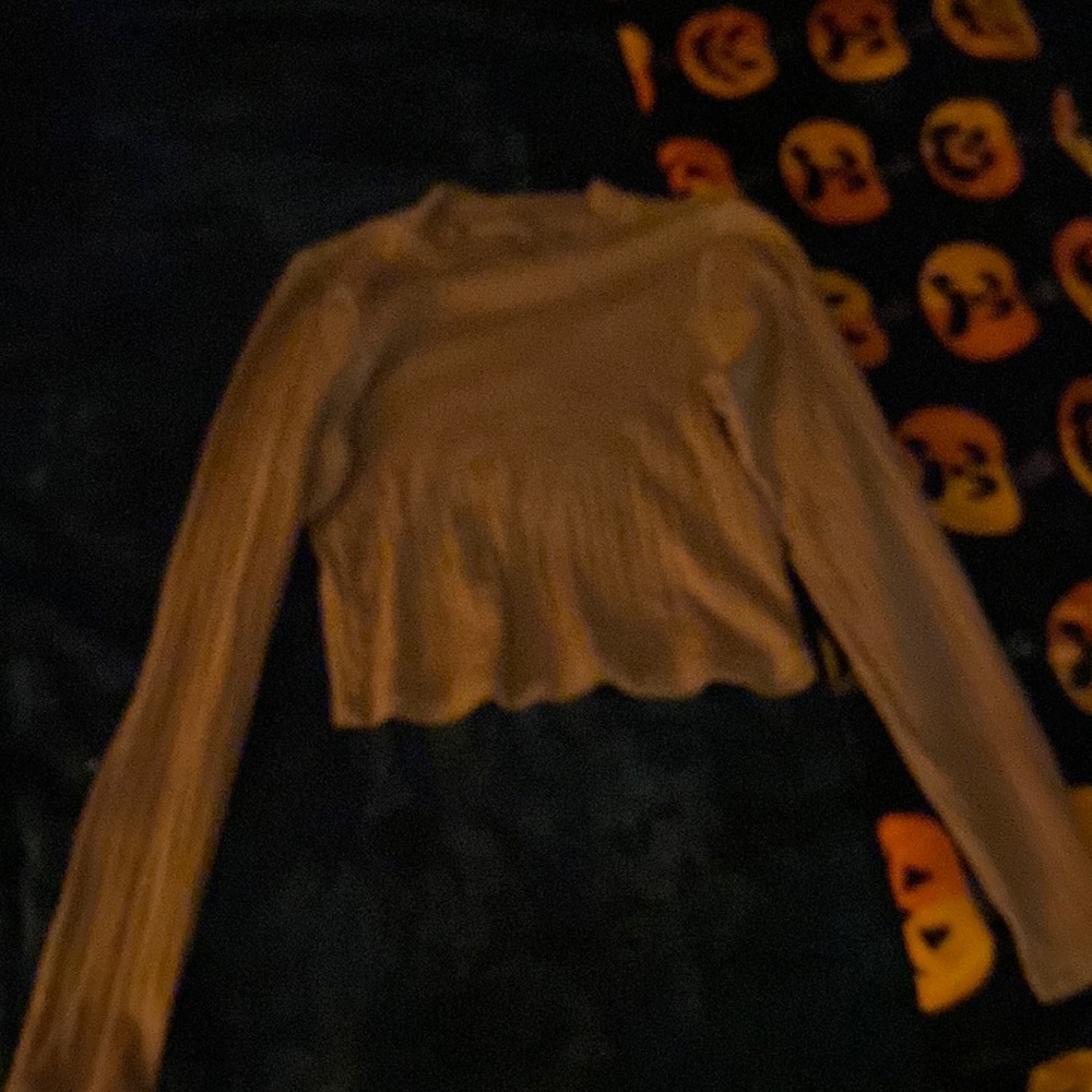 A light brown cropped sweater